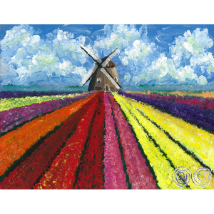 Run Through the Tulips, 11"x14", Framed