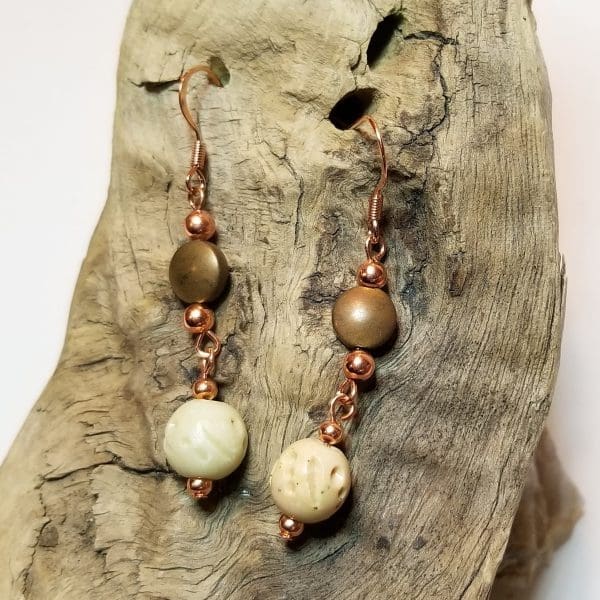 Earrings - Soapstone and Copper