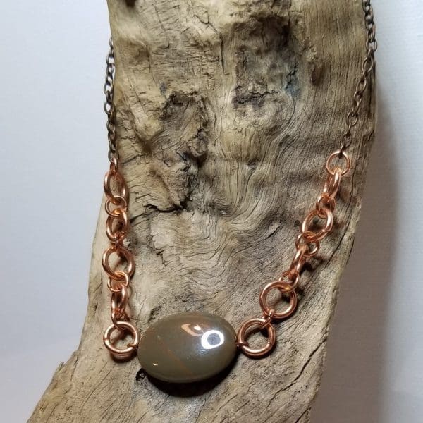 Necklace - Root Chakra, Quartz, Copper Rings