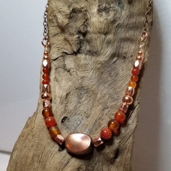 Necklace - Carnelian and Copper
