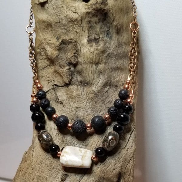 Necklace - Jasper and Lava Diffuser Beads