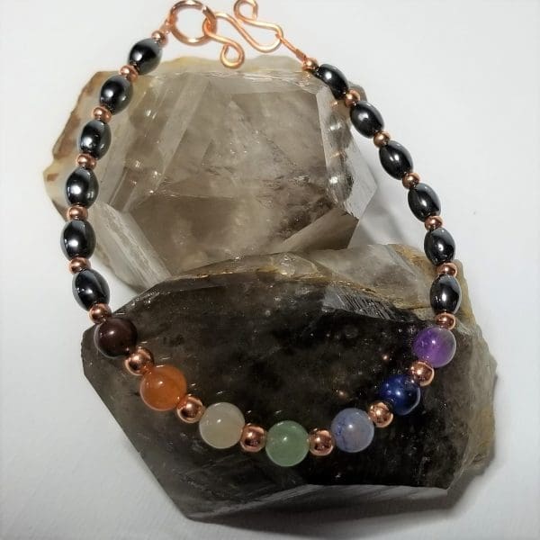 Bracelet - Seven Chakras with Hematite