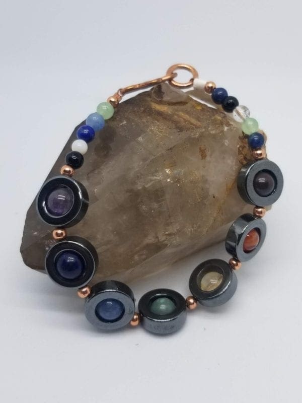 Bracelet - Seven Chakras with Hematite Circles - Image 2