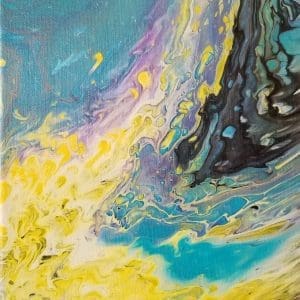 Evolving Light - Acrylic 8"x10," framed as 11x14 with black mat