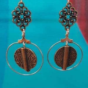 Earrings - Copper and Copper Coated Filigree