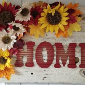 Autumn Home, Reclaimed Wood Sign, 16"x20"