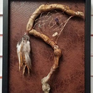 Sacred Root Dream Catcher, in 11"x14" frame
